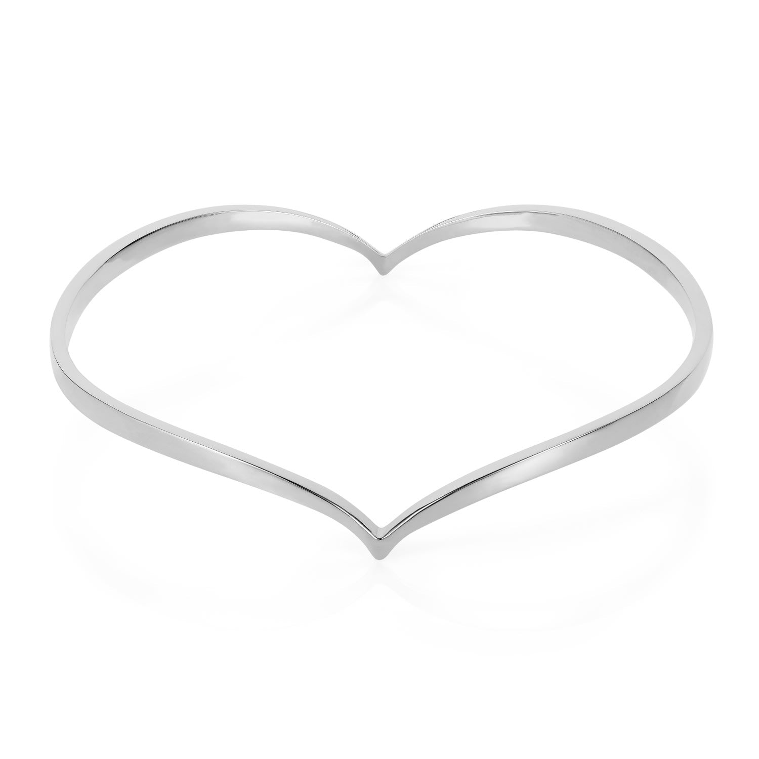Heart Bangle - Silver