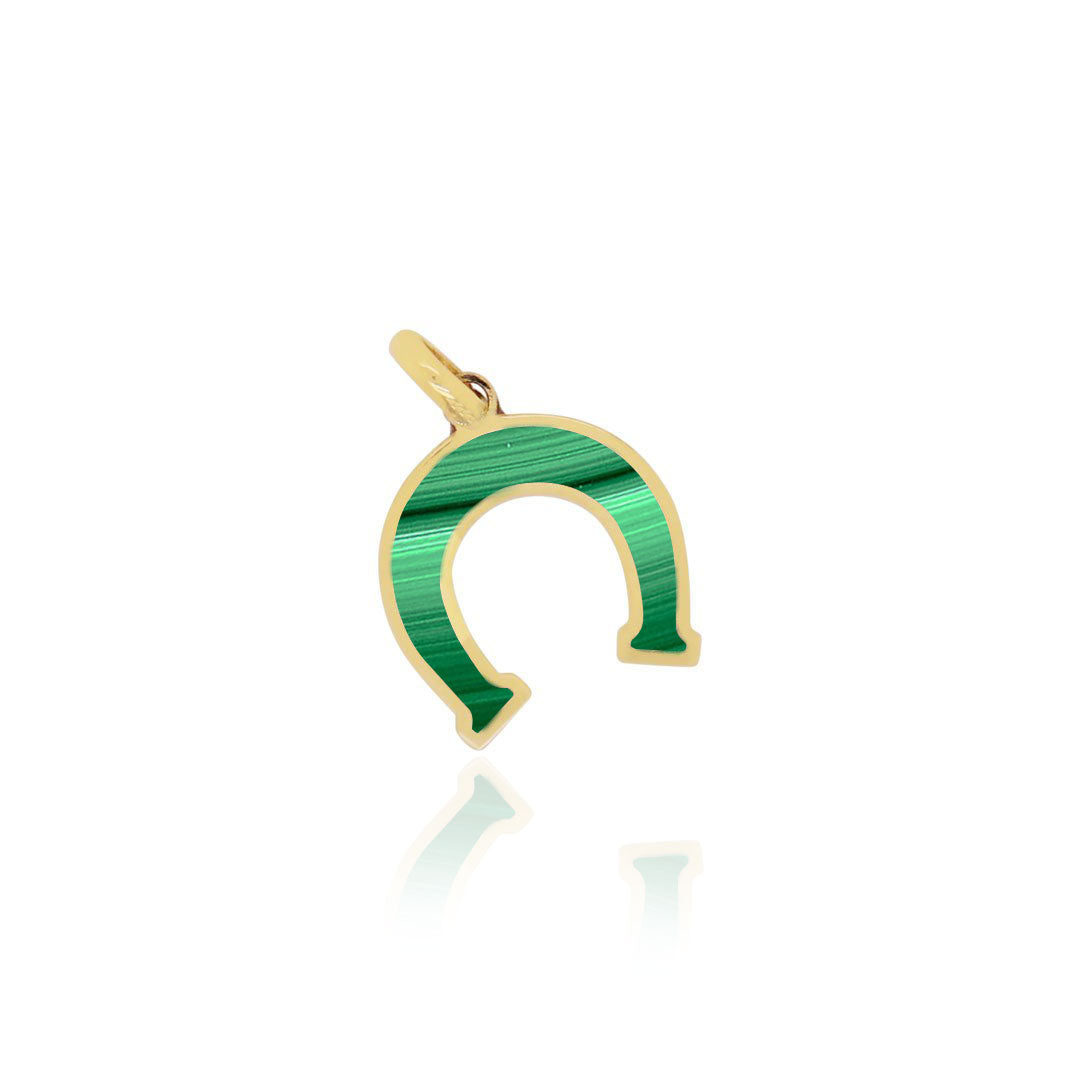 Malachite Horseshoe Charm 12 Mm