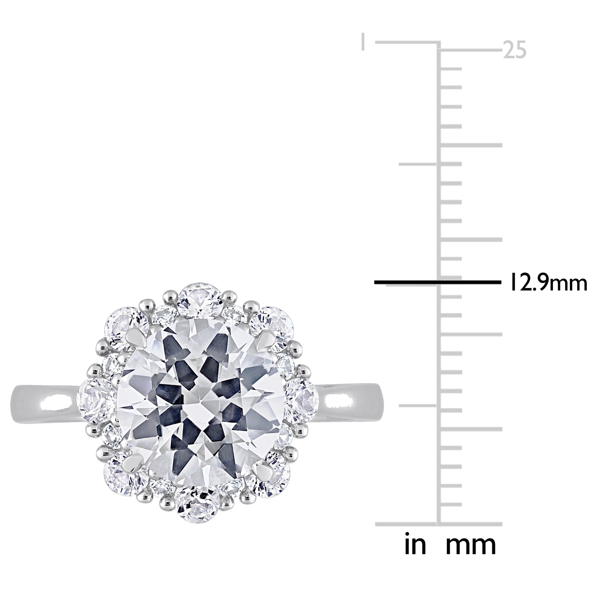 4 1/3 CT TGW Created White Sapphire Halo Engagement Ring in 10k White Gold
