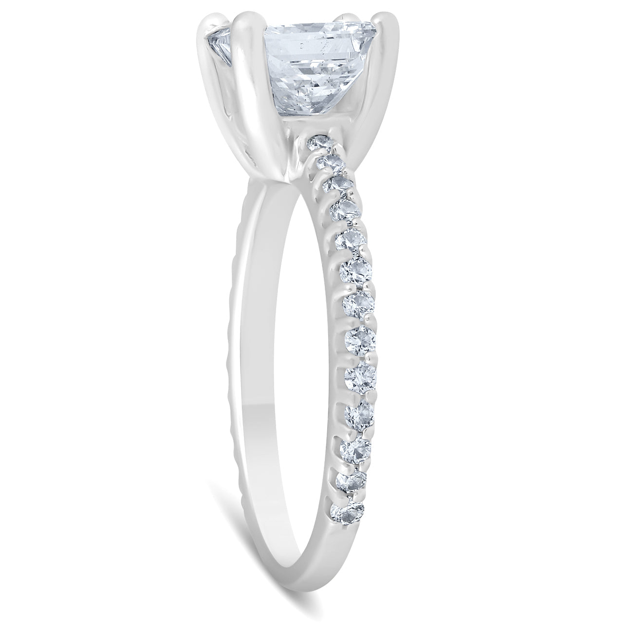 2 Ct Diamond Engagement Ring Princess Cut 14k White Gold