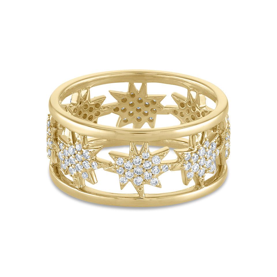 Gold Full Pavé Diamond Mini KAPOW! Band Ring