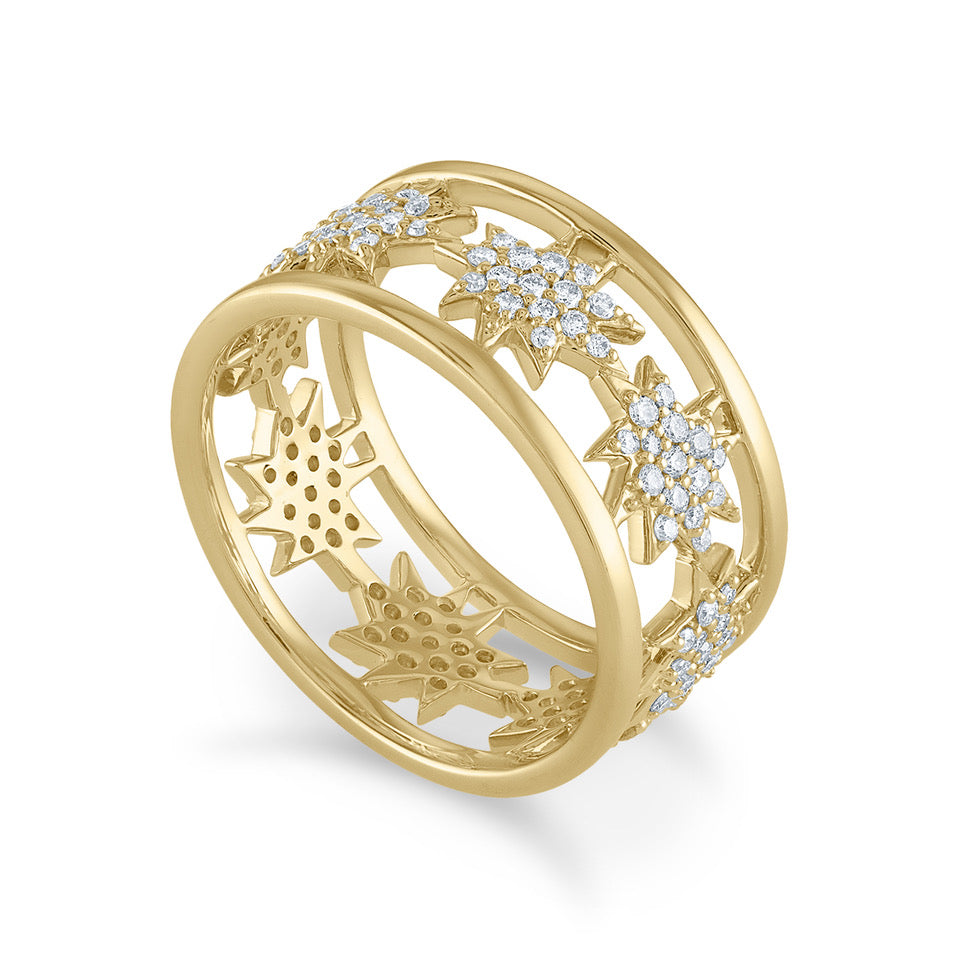 Gold Full Pavé Diamond Mini KAPOW! Band Ring