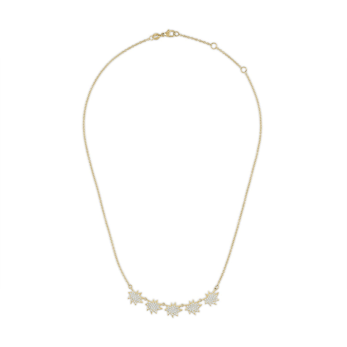 Gold Five Star Mini KAPOW! Necklace: All Pavé Diamonds