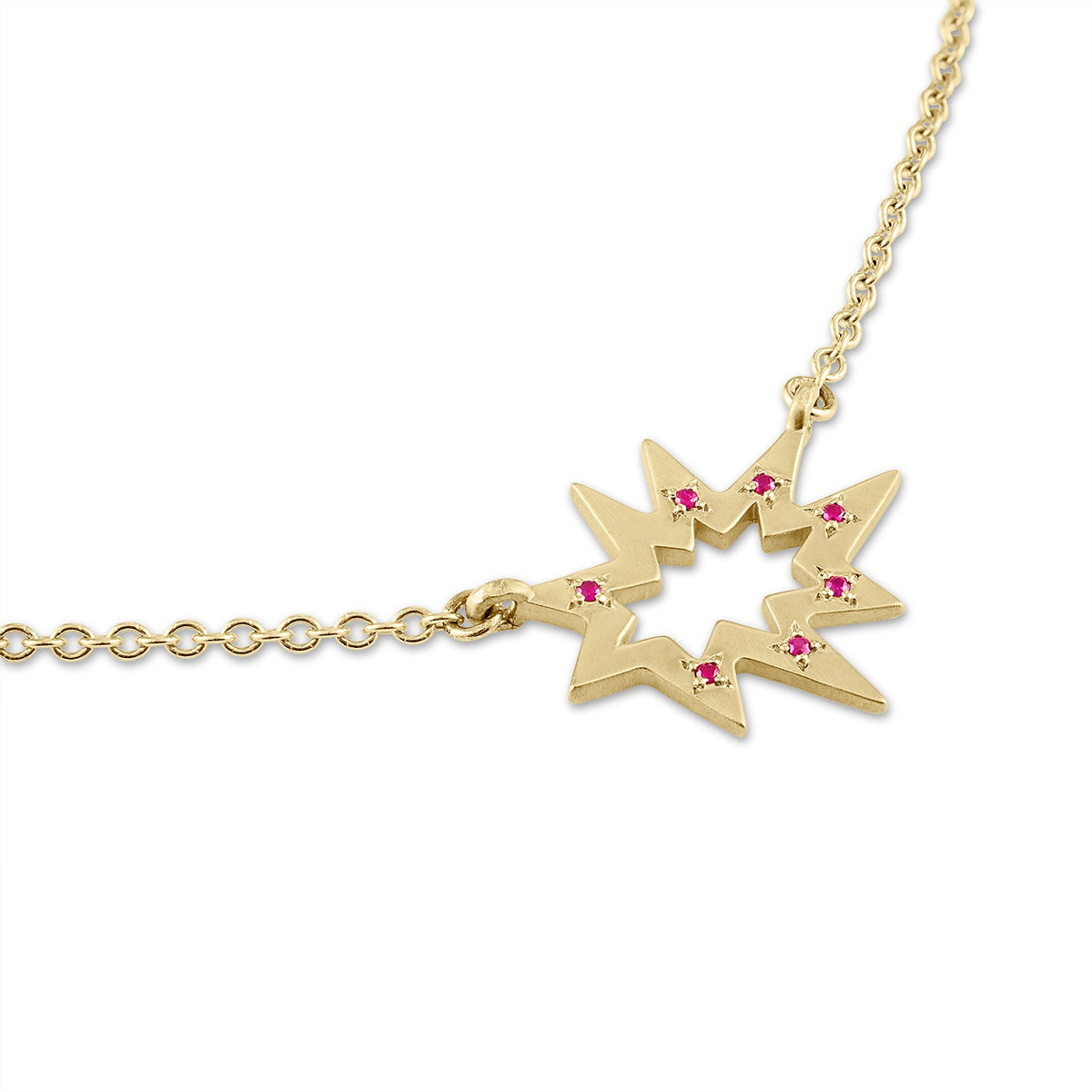 Gold Midi Nova KAPOW! Necklace with Rubies