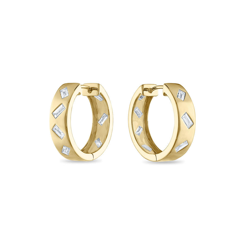 Essentials Medium Scattered Diamond Hoops