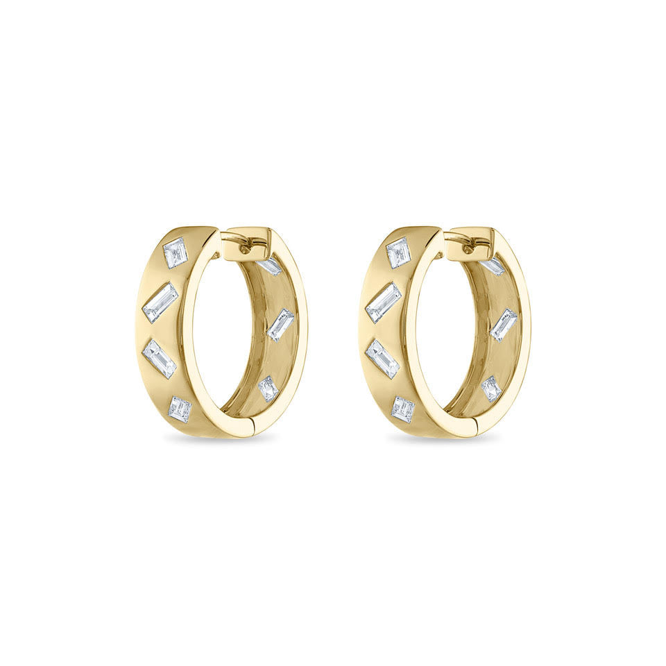 Essentials Medium Scattered Diamond Hoops