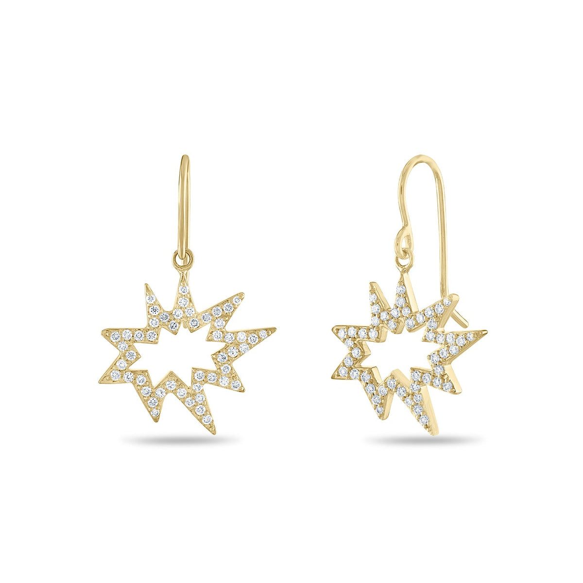 Gold Midi Pavé Diamond Nova KAPOW! Earrings