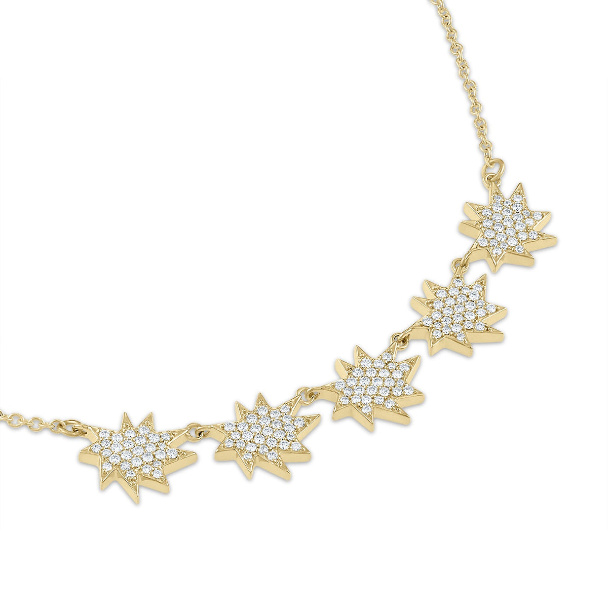 Gold Five Star Mini KAPOW! Necklace: All Pavé Diamonds