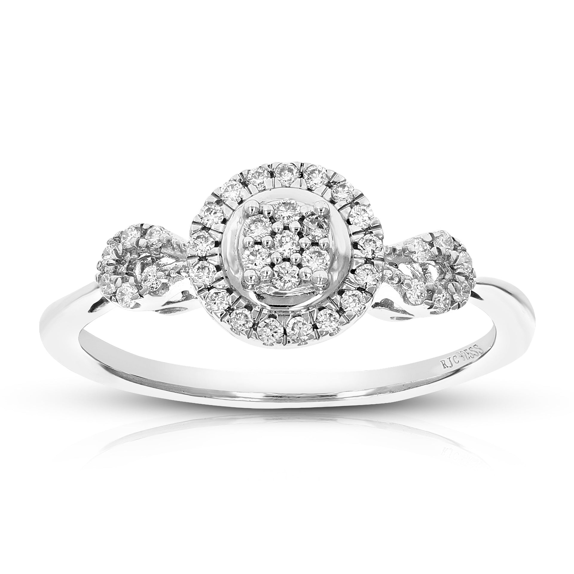 1/5 cttw Round Cut Lab Grown Diamond Engagement Ring .925 Sterling Silver Prong Set