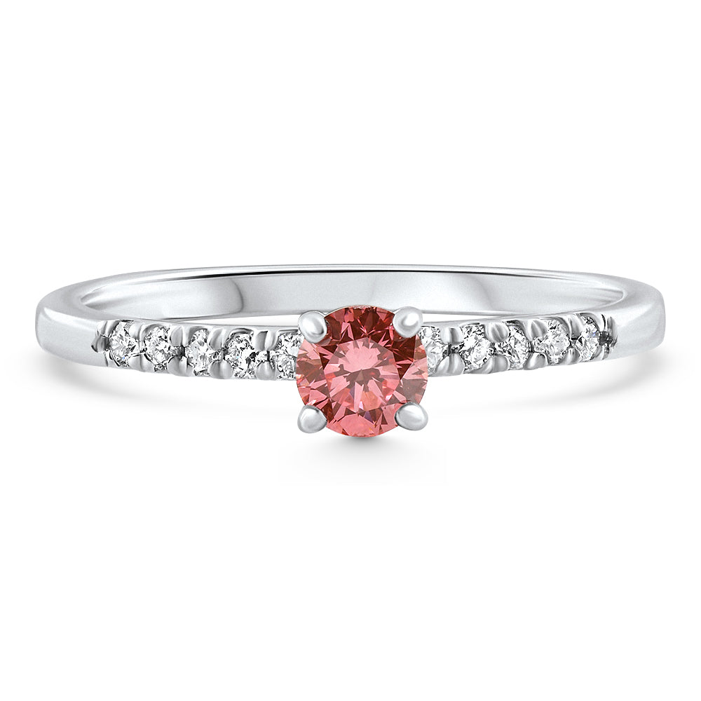 VS 3/8 ct Pink Diamond Engagement Ring 10k Gold Lab Grown