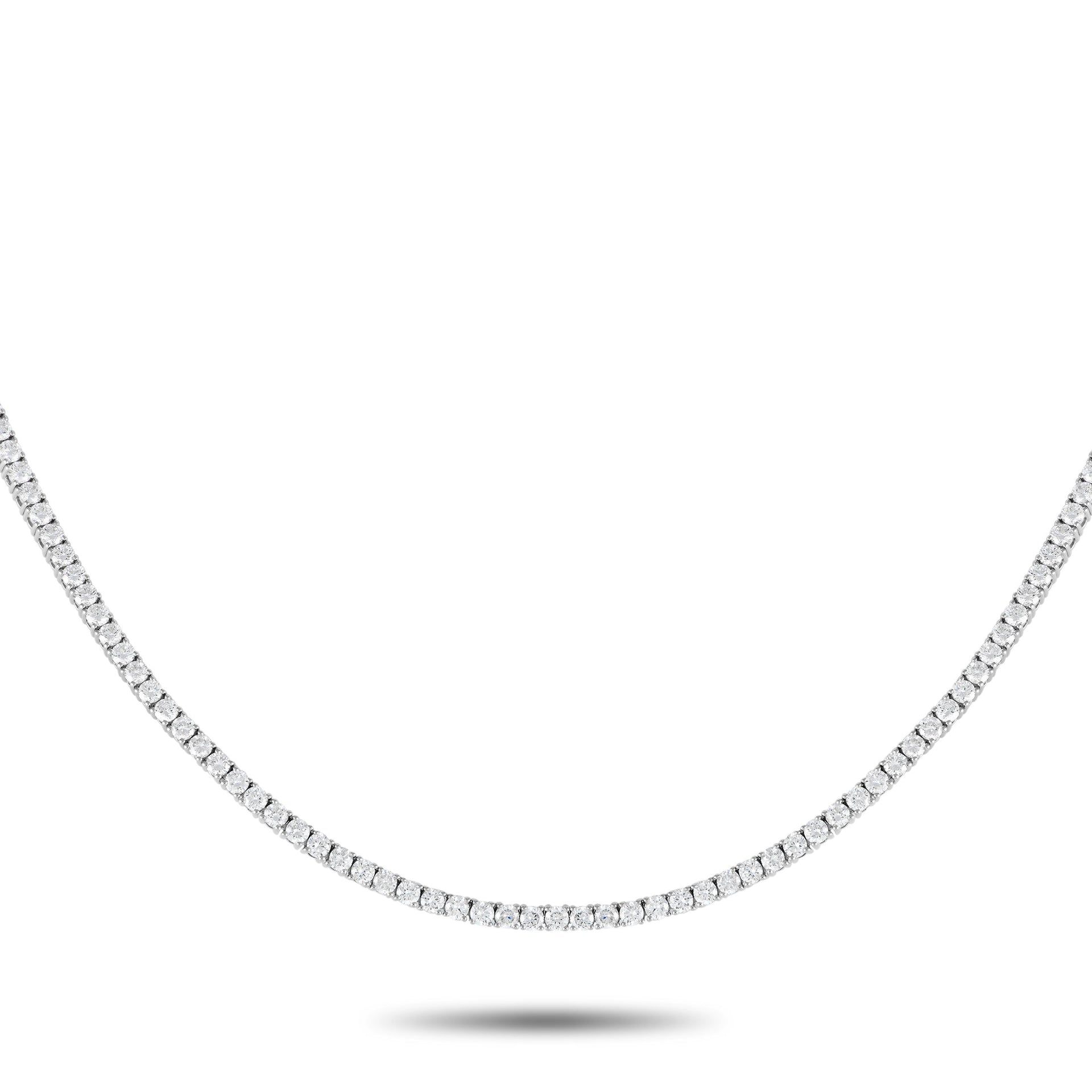 LB Exclusive 14K White Gold 7.00ct Lab-grown Diamond Tennis Necklace MF17-100924