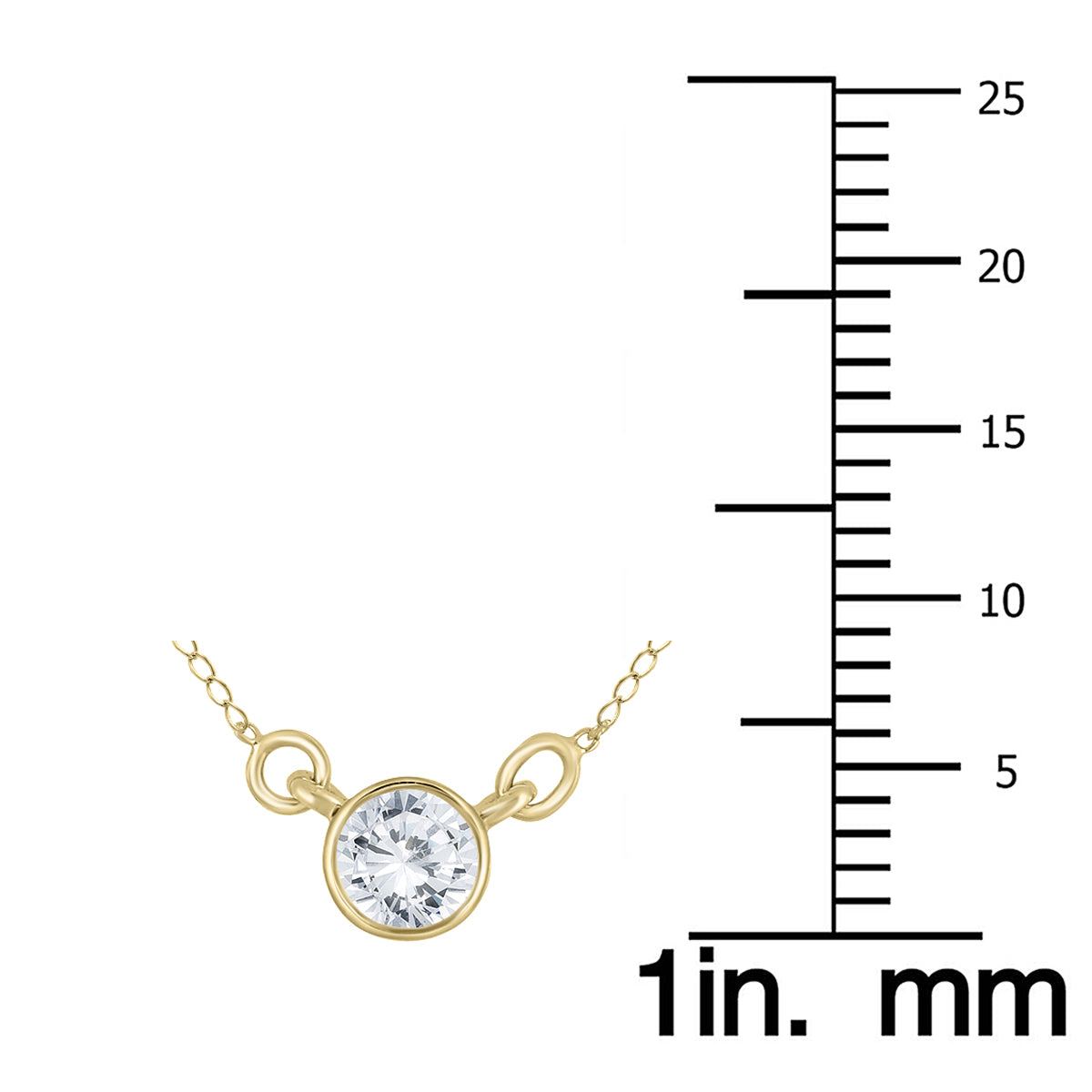 1/2 Carat TW Natural Diamond Bezel Necklace In 14K Yellow Gold