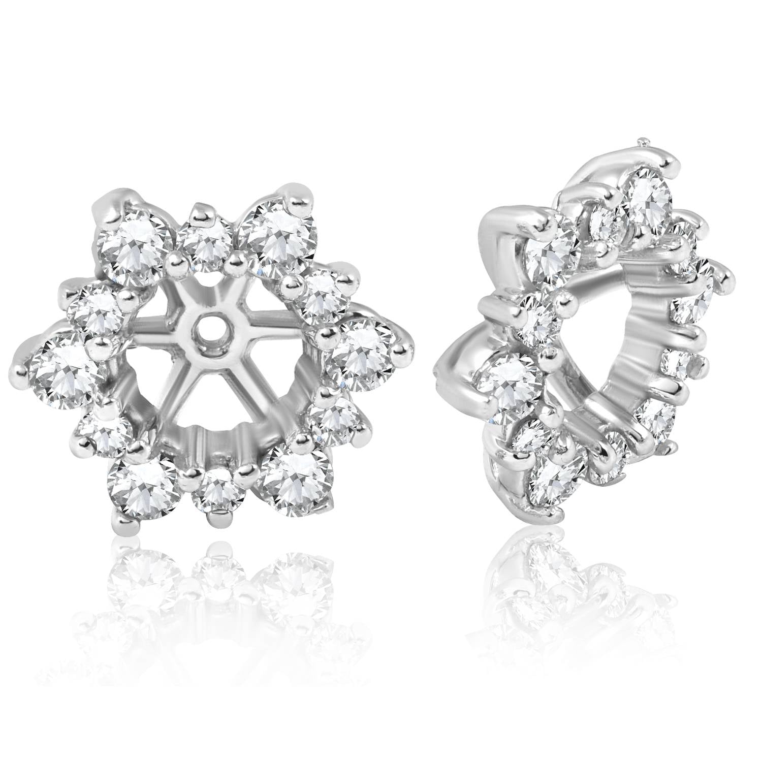 7/8 ct Diamond Earring Studs Jackets 14K White Gold (5.5-6mm)