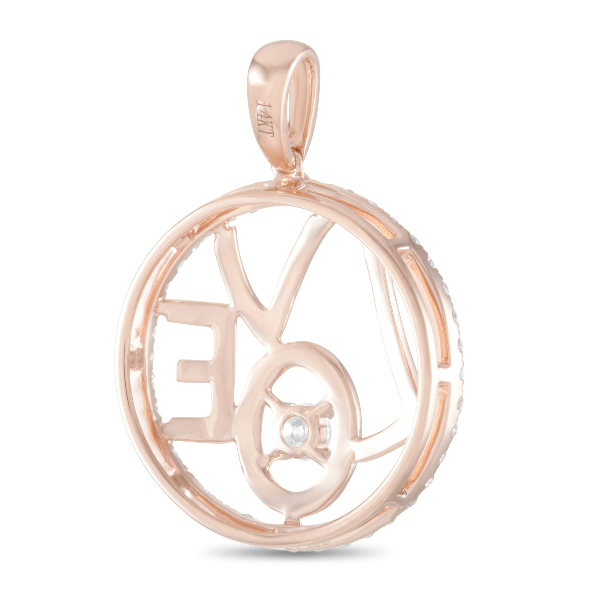 14K Rose Gold 0.30 ct Diamond Pendant
