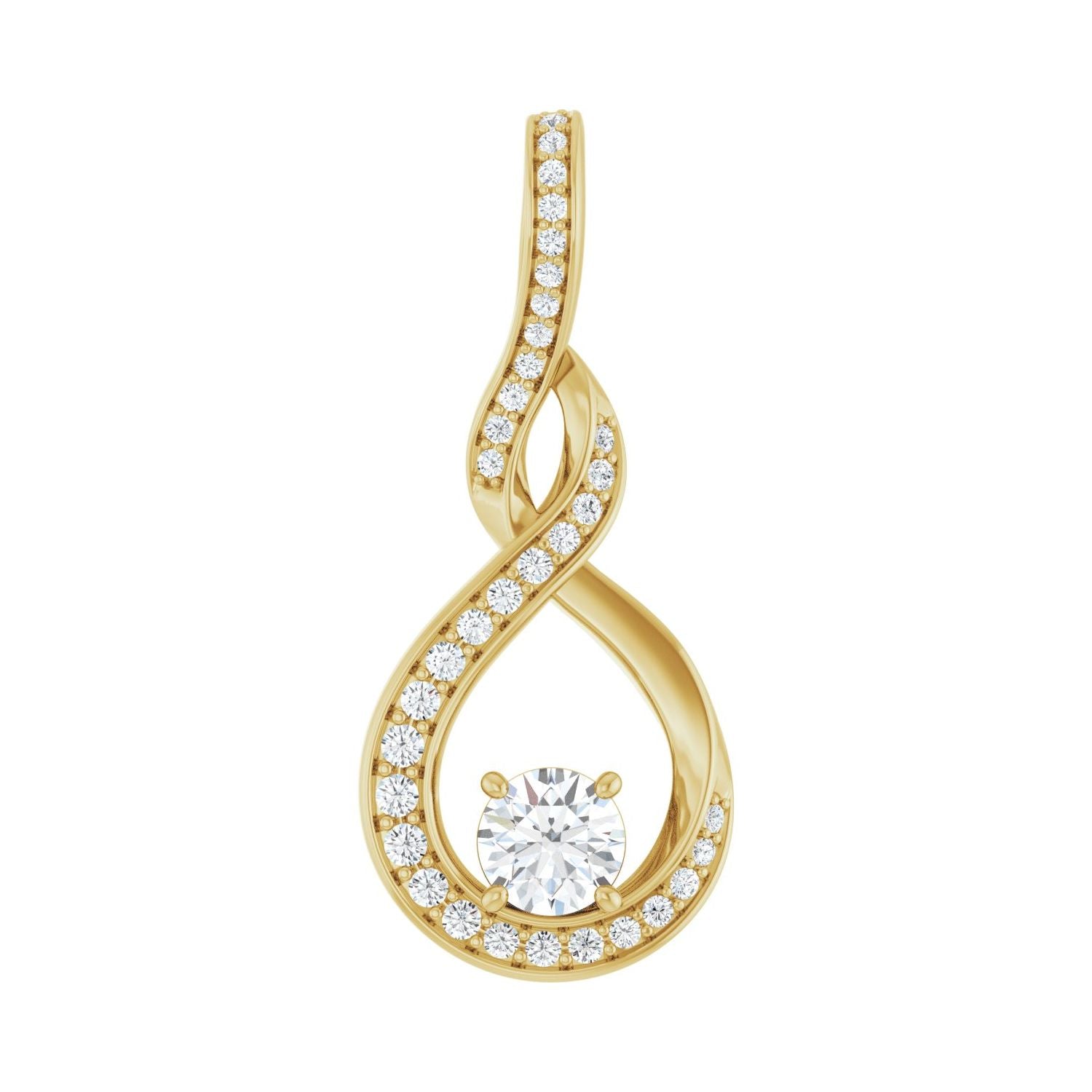 14k Gold 3/8ct Lab-grown Diamond Pendant