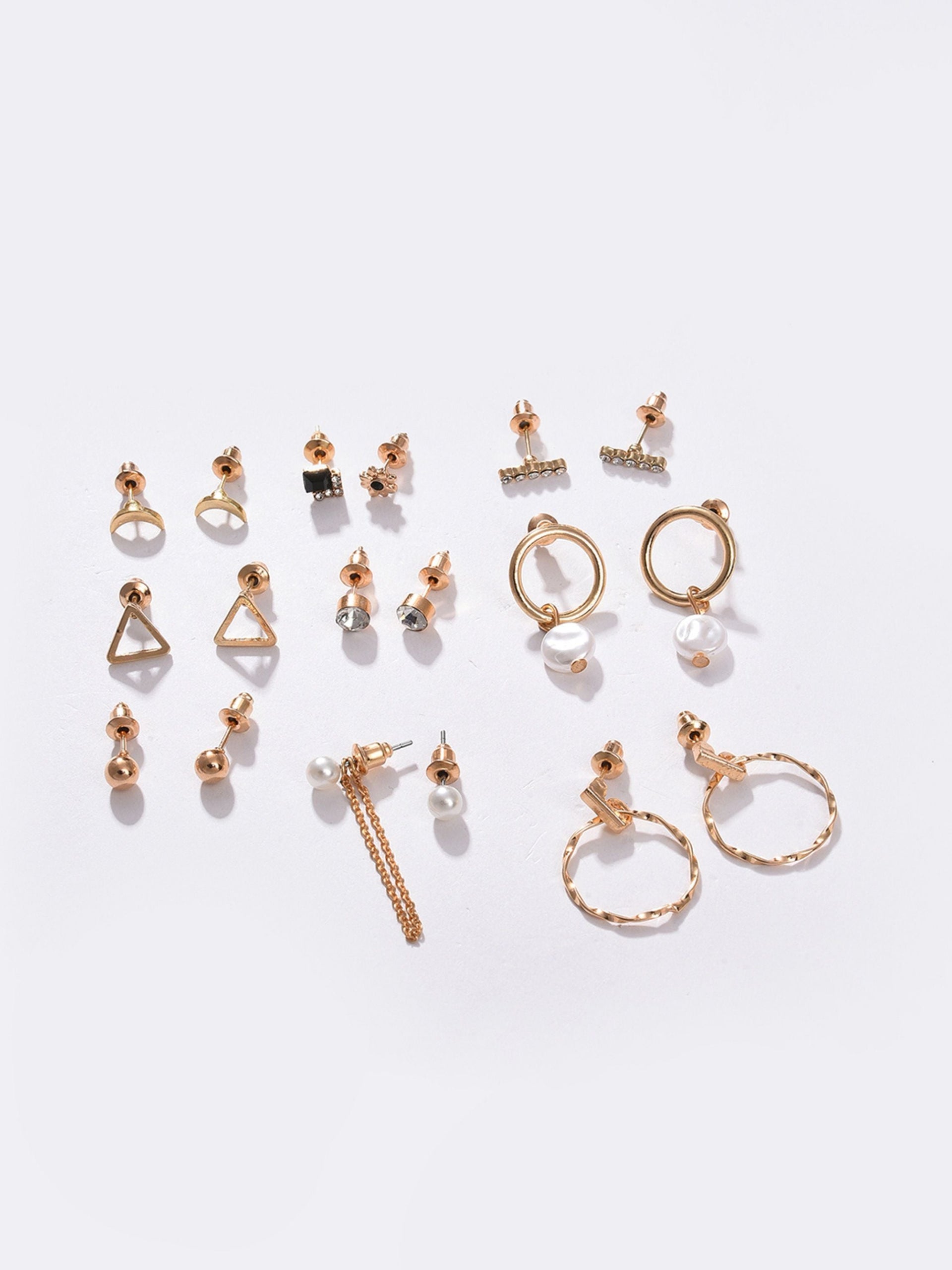 Gold-toned Contemporary Studs Earrings