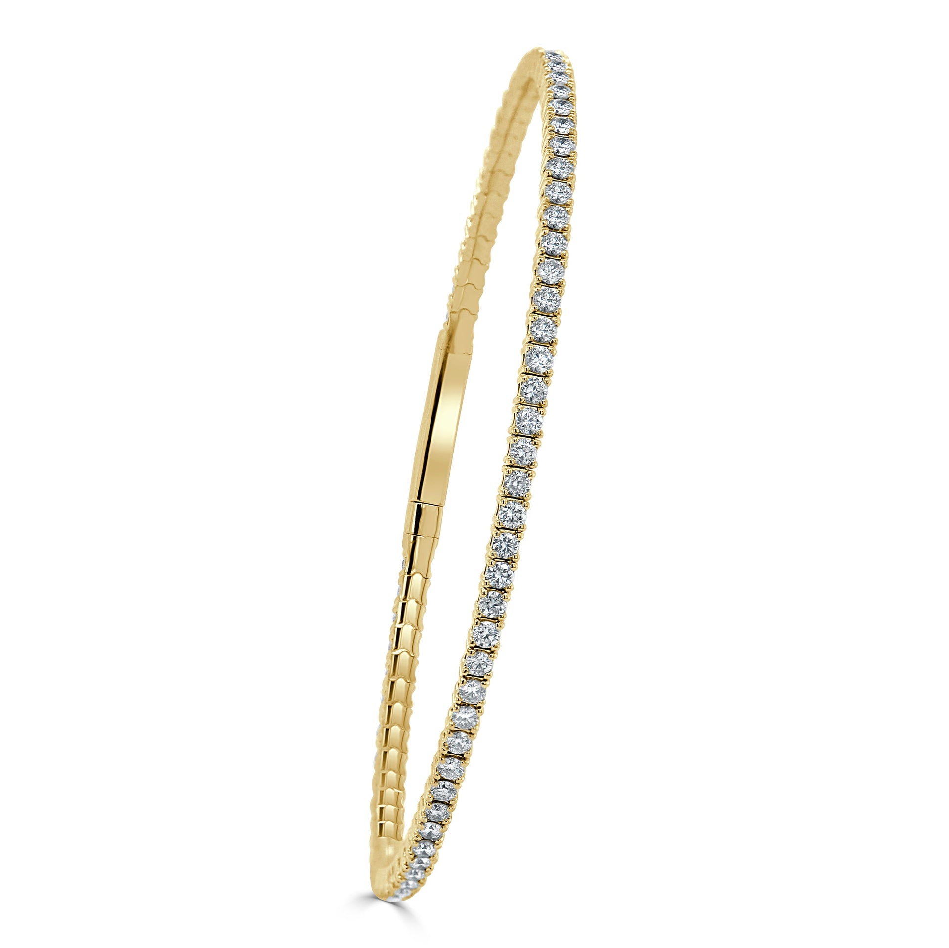 14k Gold & Diamond Flexible Bangle