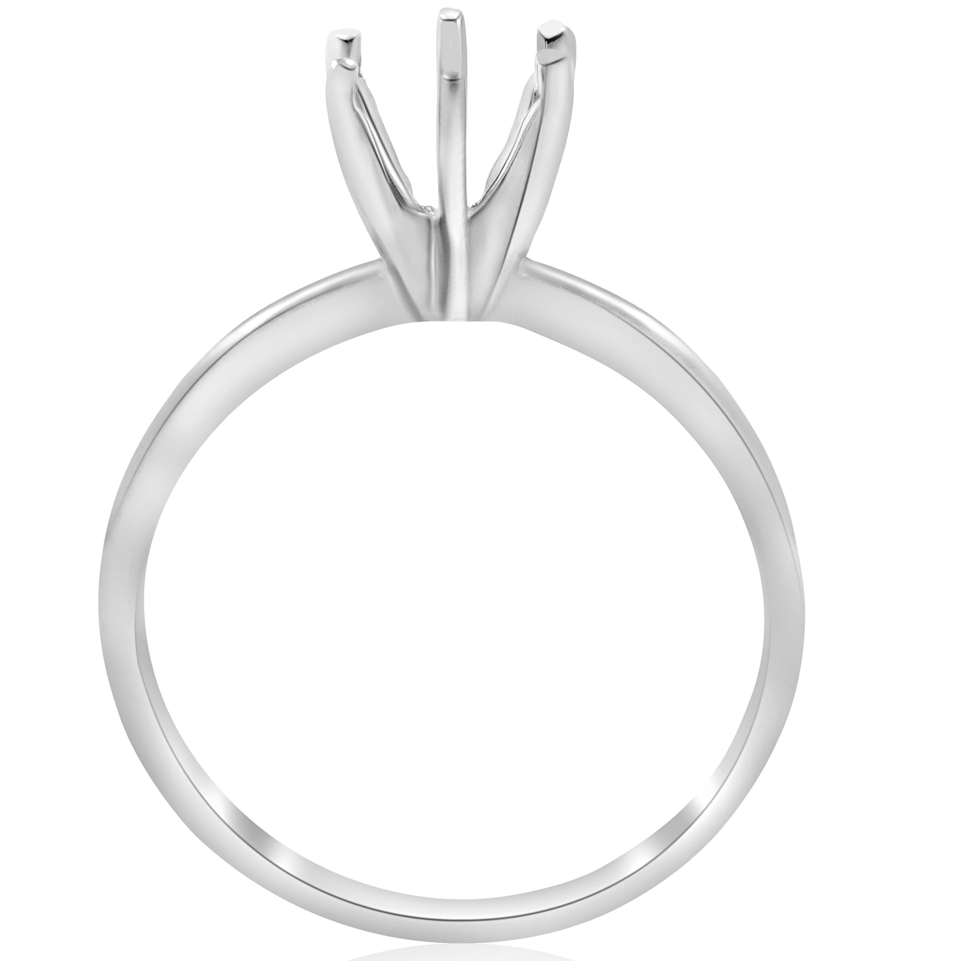 Six Prong Solitaire Engagement Ring Setting 14K White Gold