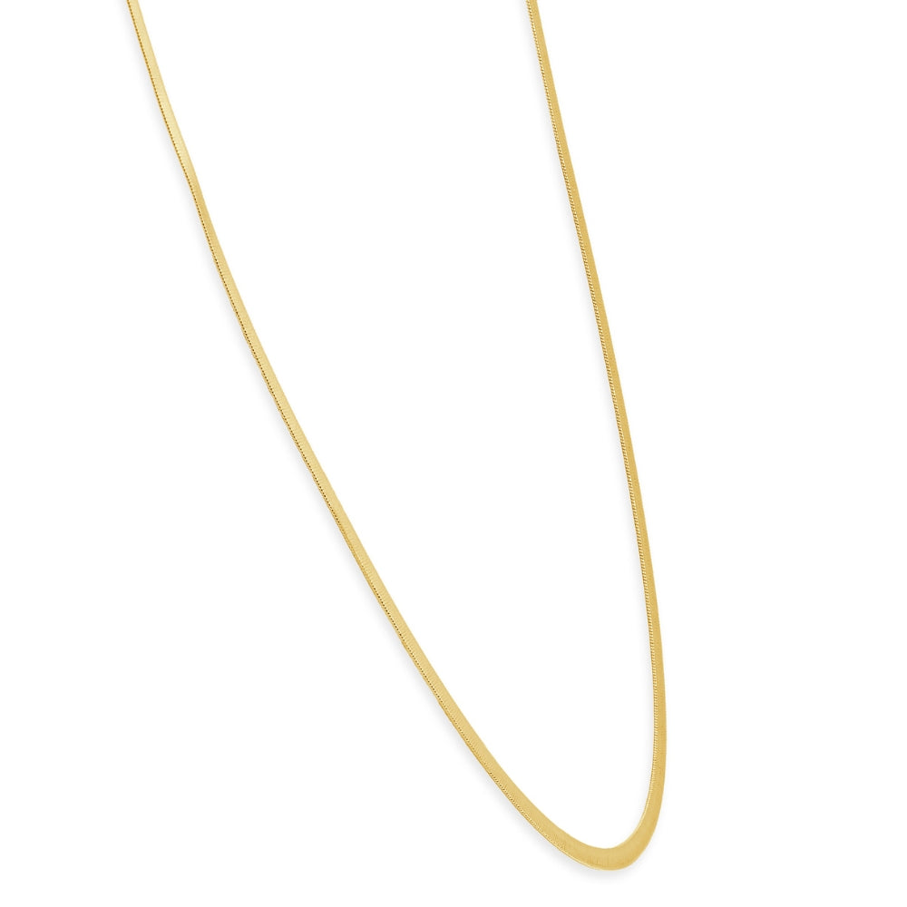 14k Yellow Gold 2.15MM Herringbone Necklace Women's 18' Chain