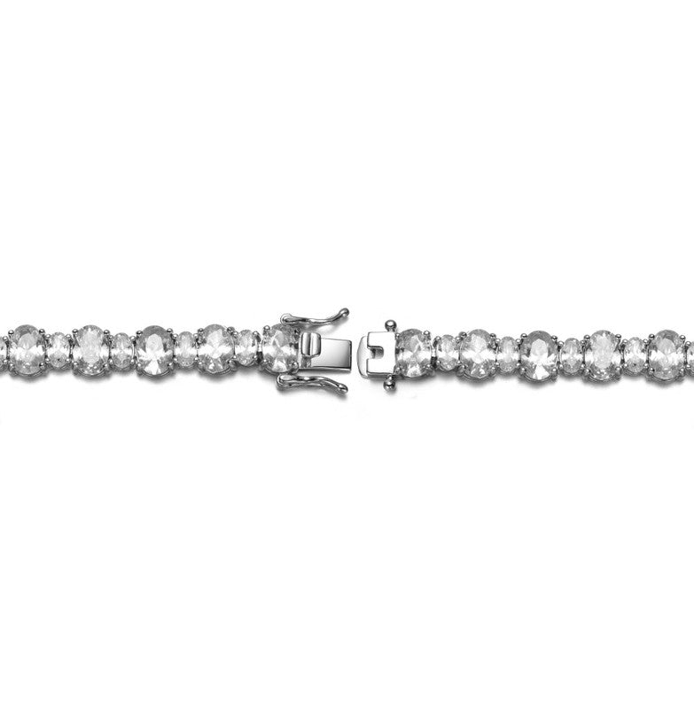 Sterling Silver with Colored Cubic Zirconia Tennis Bracelet