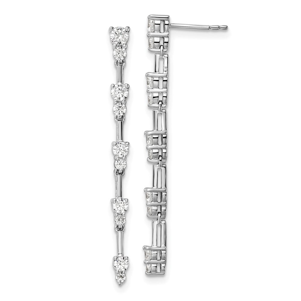 14K White Gold 1 CT Lab Grown Diamond Dangle Earrings VS Clarity G-H Color