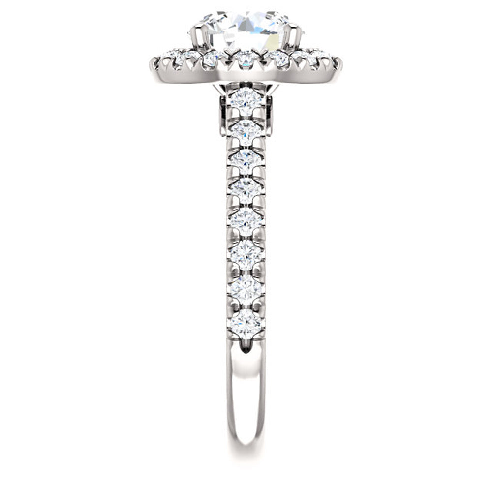 2 1/2 Ct Halo Diamond Round Cut Engagement Ring 14k White Gold