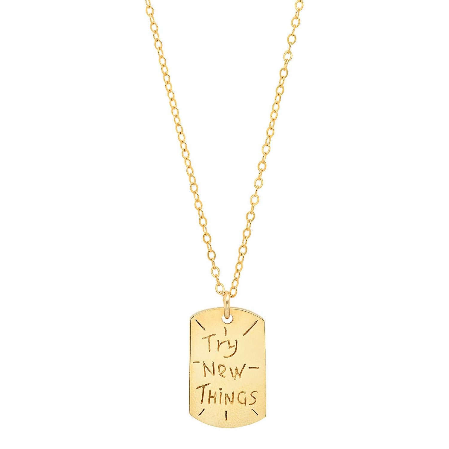 Women's Vermeil 'resolutions We Can All Keep' Dogtags Max Necklace In Try New Things