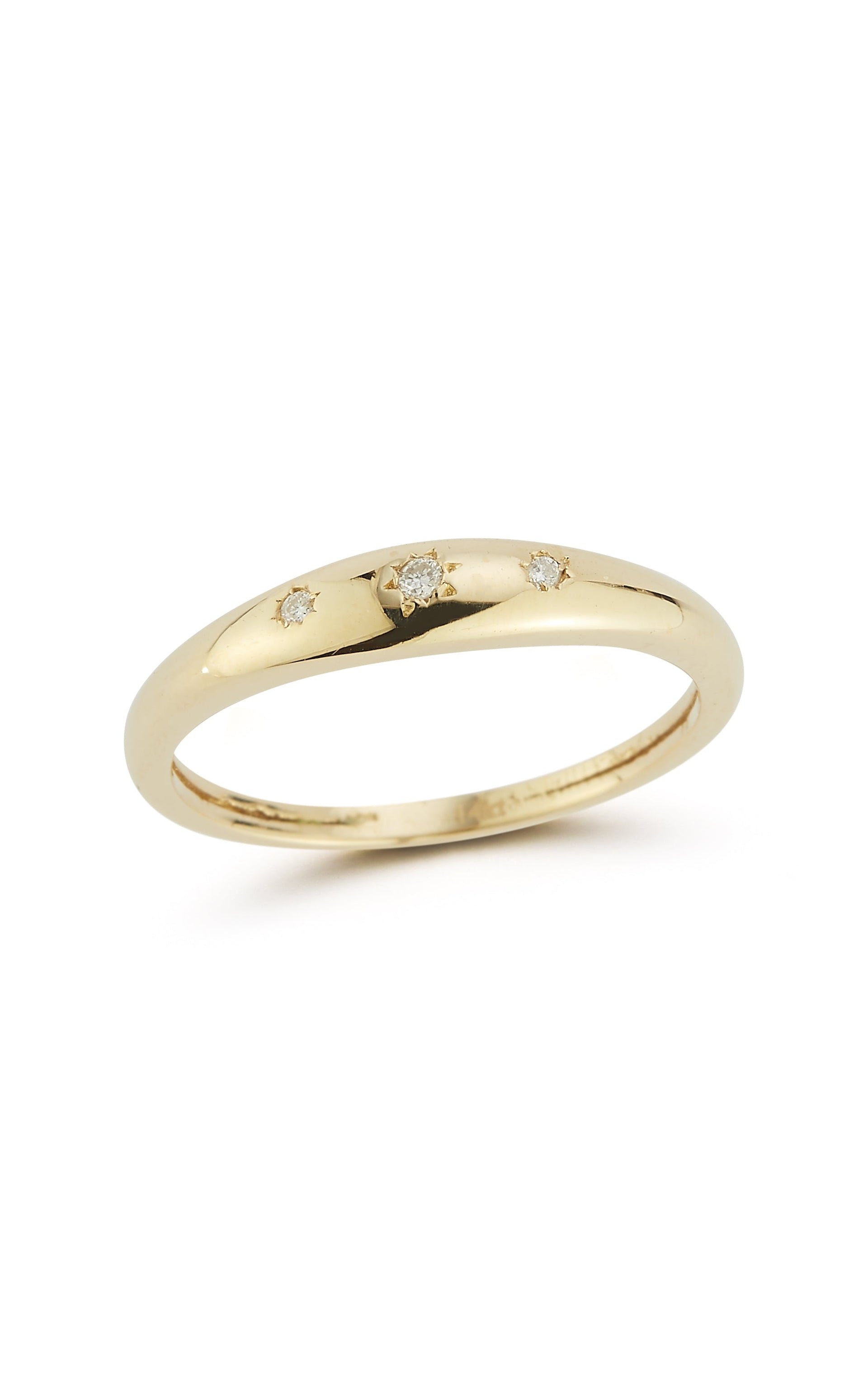 14K Gold & Diamond Dome Ring