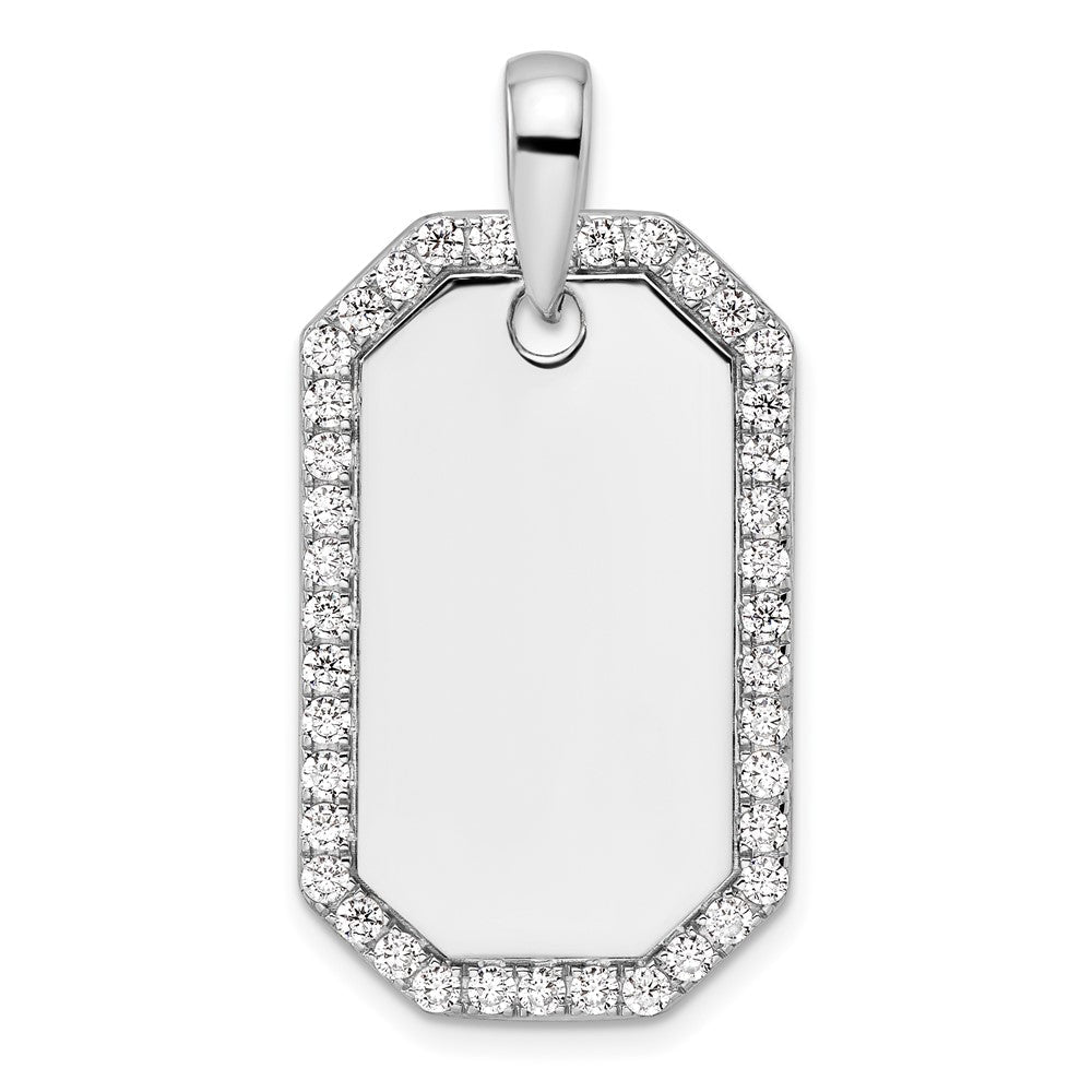 14K Gold Lab Grown Diamond Dog Tag Pendant (1ct VS D-E)