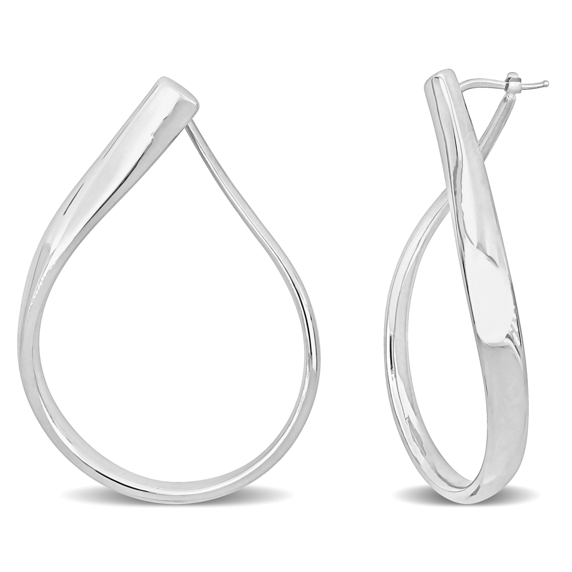 Mimi & Max 30mm Twisted Hoop Earrings in 14k White Gold