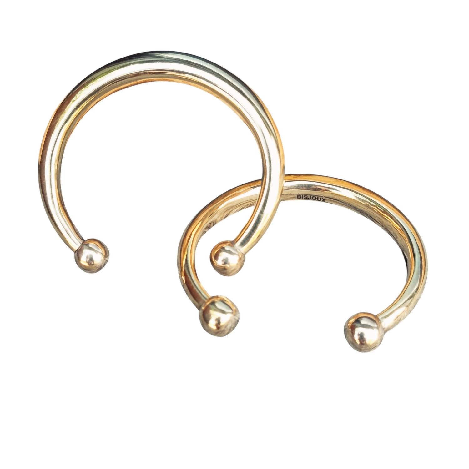 Women's Modern Tuareg Style African Cuff Bangle Bracelet in Gold