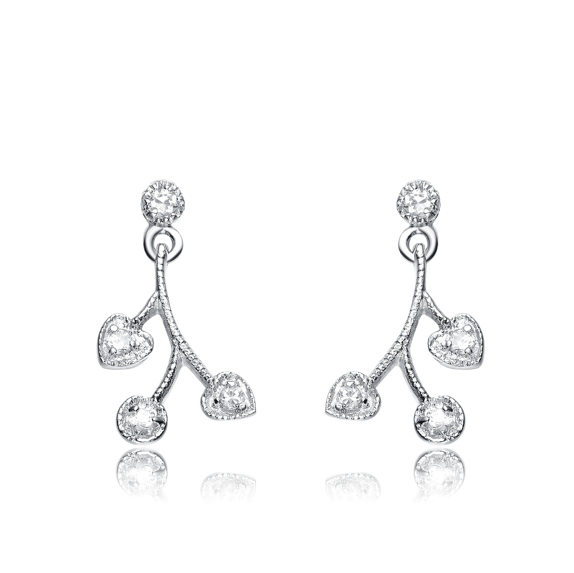 Sterling Silver Cubic Zirconia Modern Stud Earrings