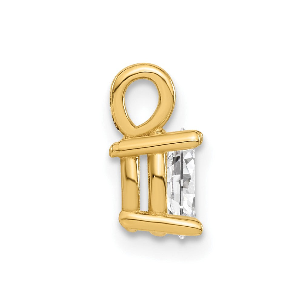 14k Gold Lab Grown Diamond Oval Solitaire Pendan (0.5ct VS G-H)