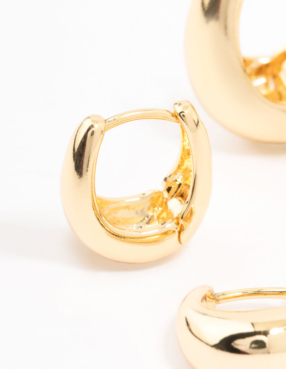 Lovisa Gold Plated Small & Medium Oval Huggie Earrings | Premium Gold Plated | Hypoallergenic | Fashion Forward Versatile On-trend Designs