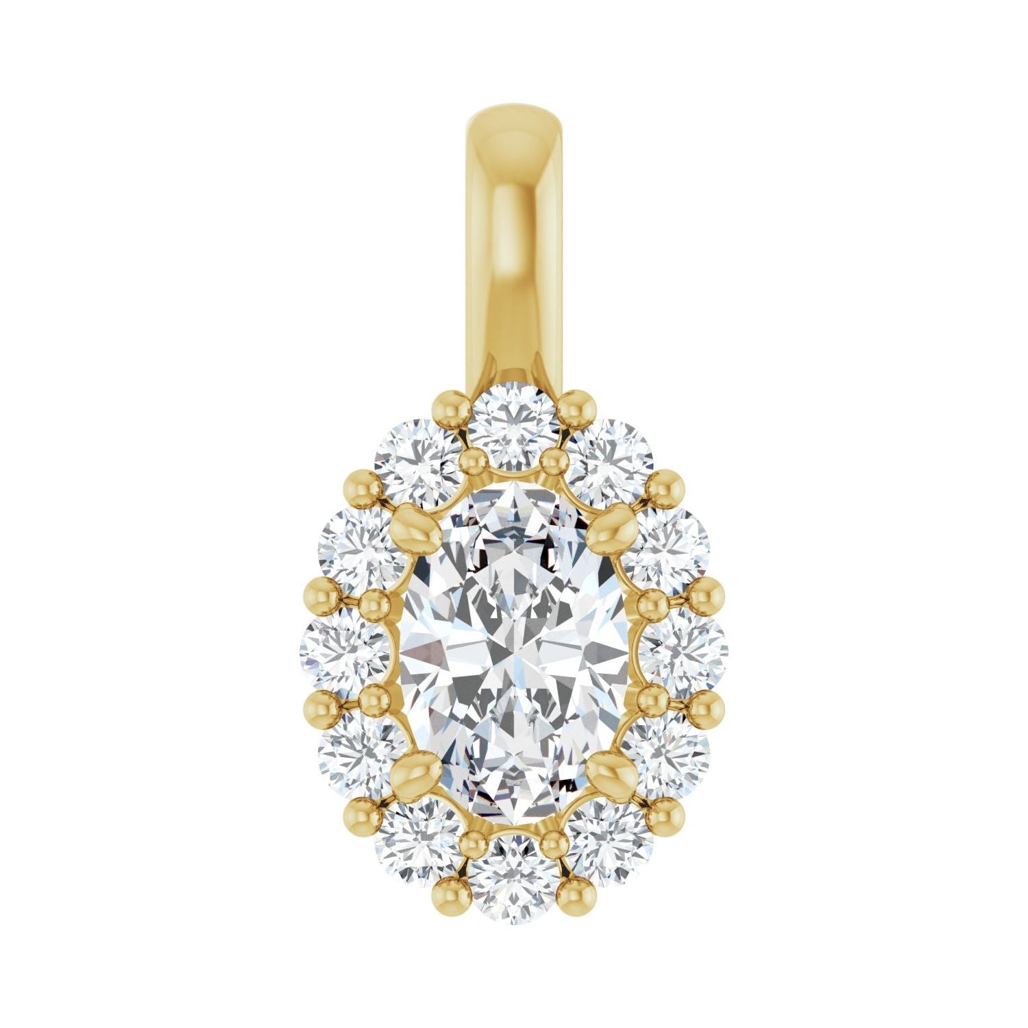 14k Gold 3/4ct Lab-grown Diamond Halo-style Pendant