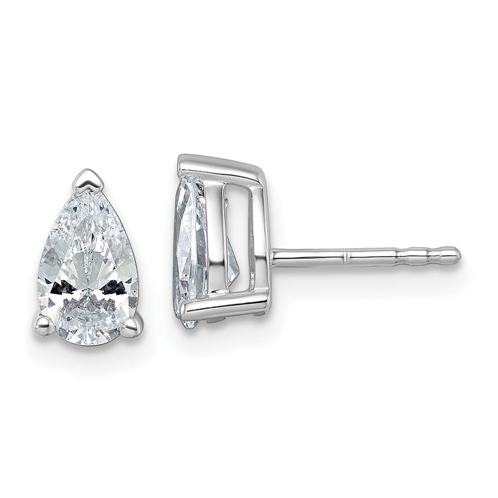 14k White Gold 1 1/2 CTW Lab Grown Diamond Pear Stud Earrings