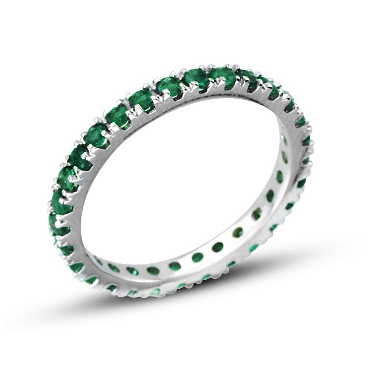 0.66ct tw Emerald Eternity Ring in 14k Gold