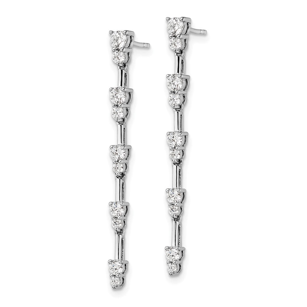 14K White Gold 1 CT Lab Grown Diamond Dangle Earrings VS Clarity G-H Color