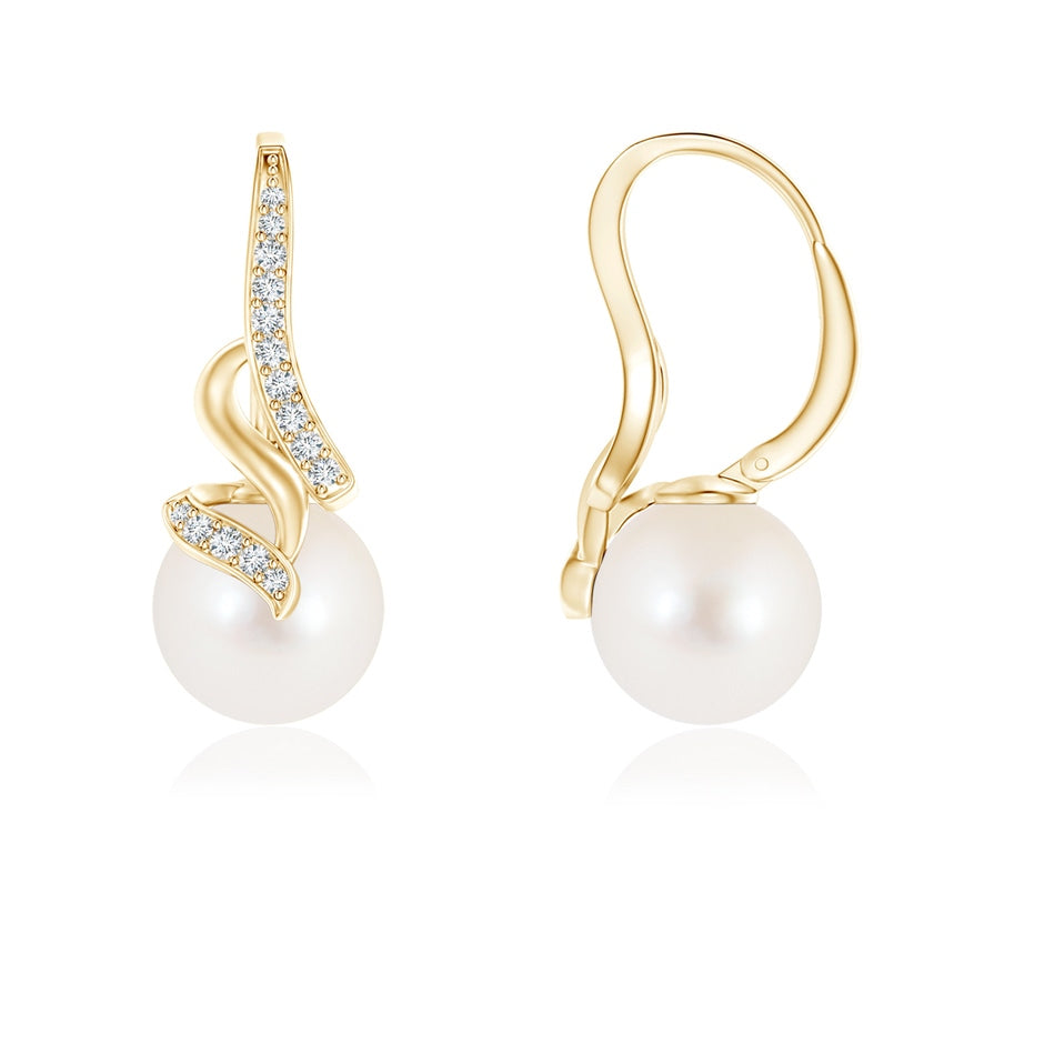 Freshwater Pearl Swirl Leverback Earrings