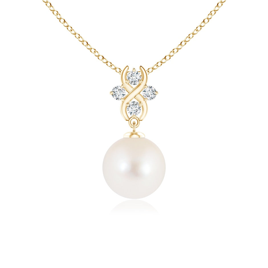 Freshwater Pearl Pendant with Diamond Infinity Bale