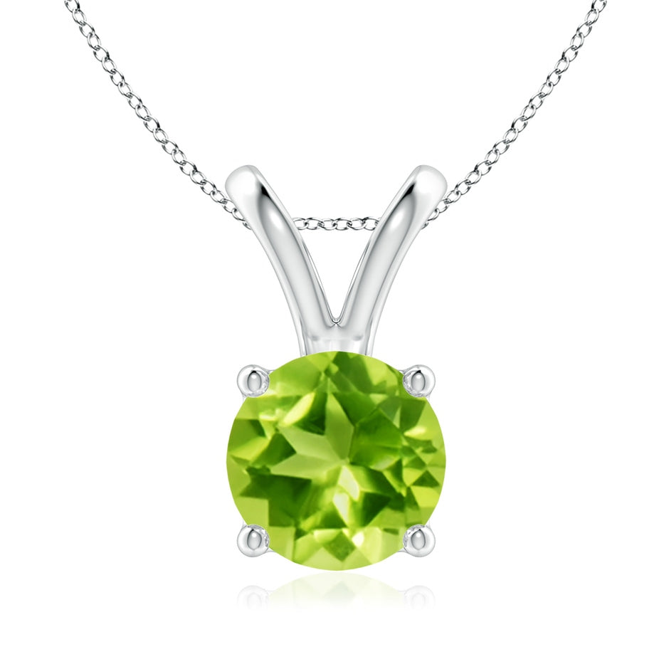 V-Bale Round Peridot Solitaire Pendant