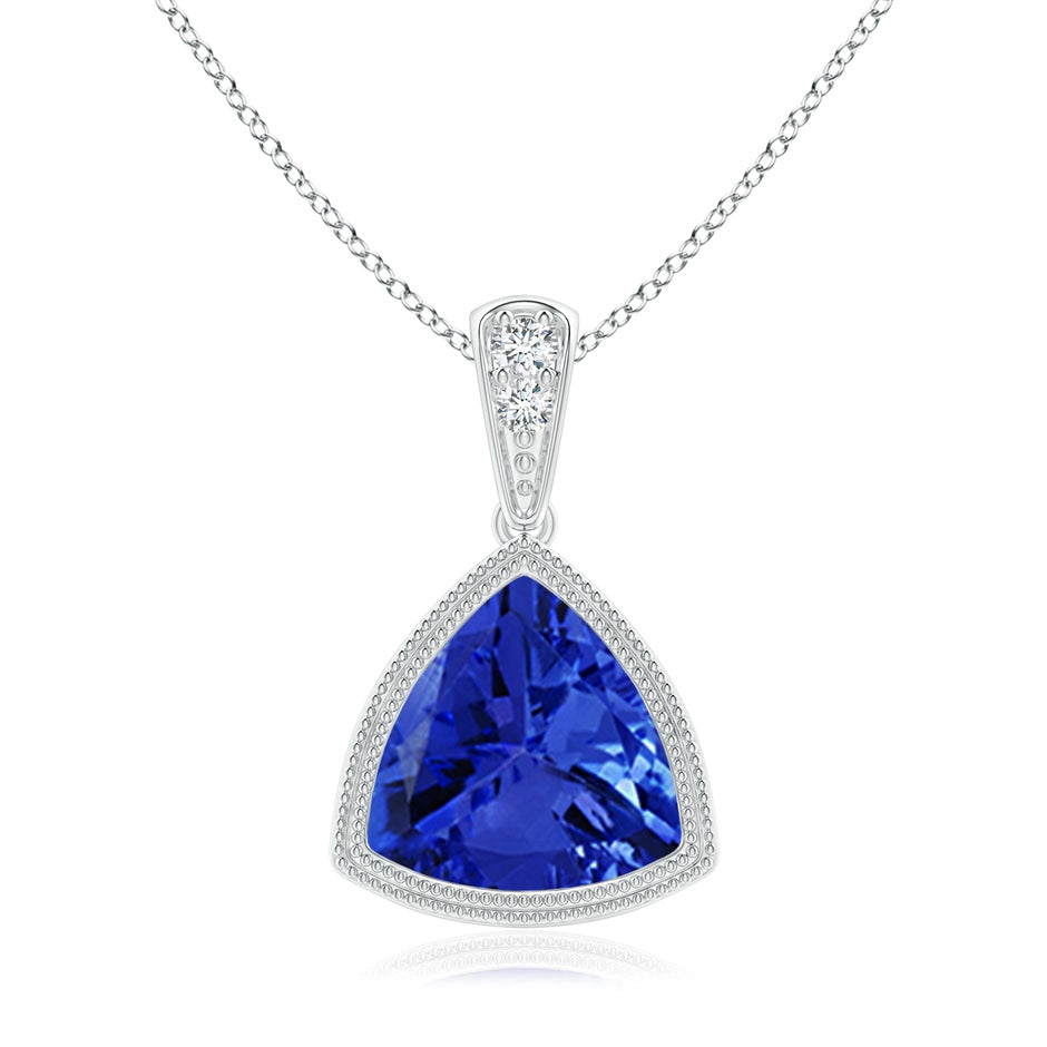 Bezel-Set Trillion Tanzanite Pendant with Milgrain