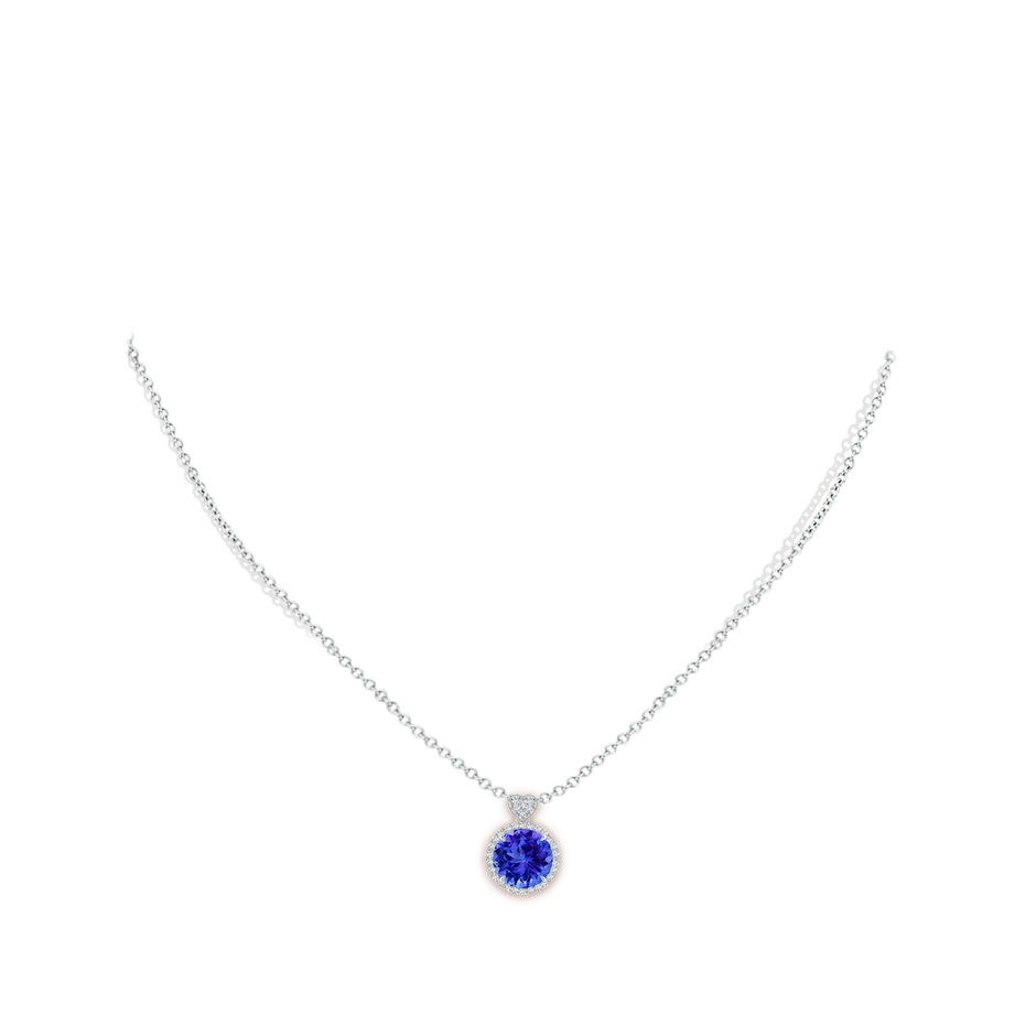 Tanzanite Halo Pendant with Diamond Heart Motif