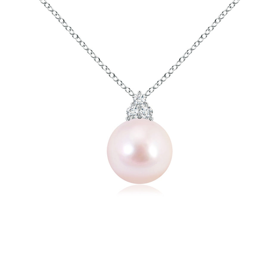 Japanese Akoya Pearl and Trio Diamond Pendant