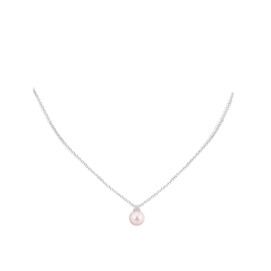Japanese Akoya Pearl and Trio Diamond Pendant