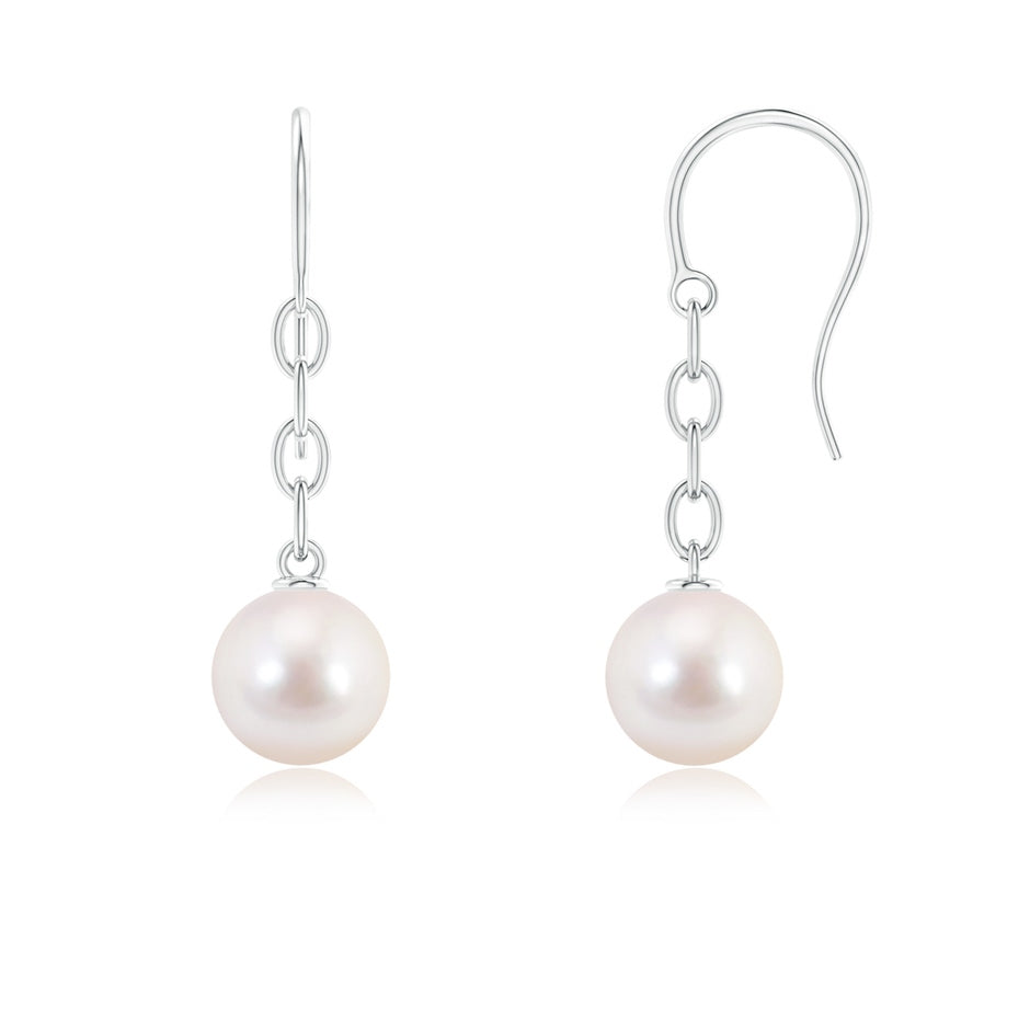 Solitaire Japanese Akoya Pearl Drop Earrings