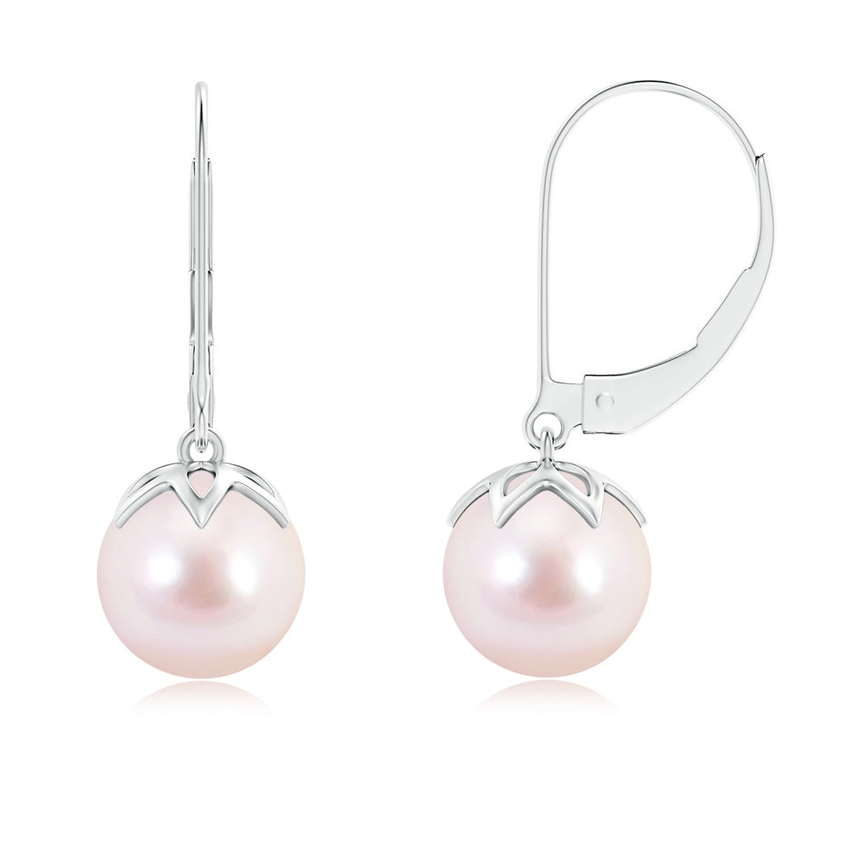 Japanese Akoya Pearl Leverback Drop Earrings