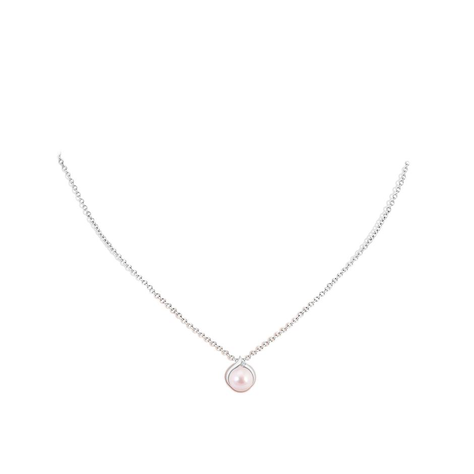 Japanese Akoya Pearl Solitaire Pendant with Diamond
