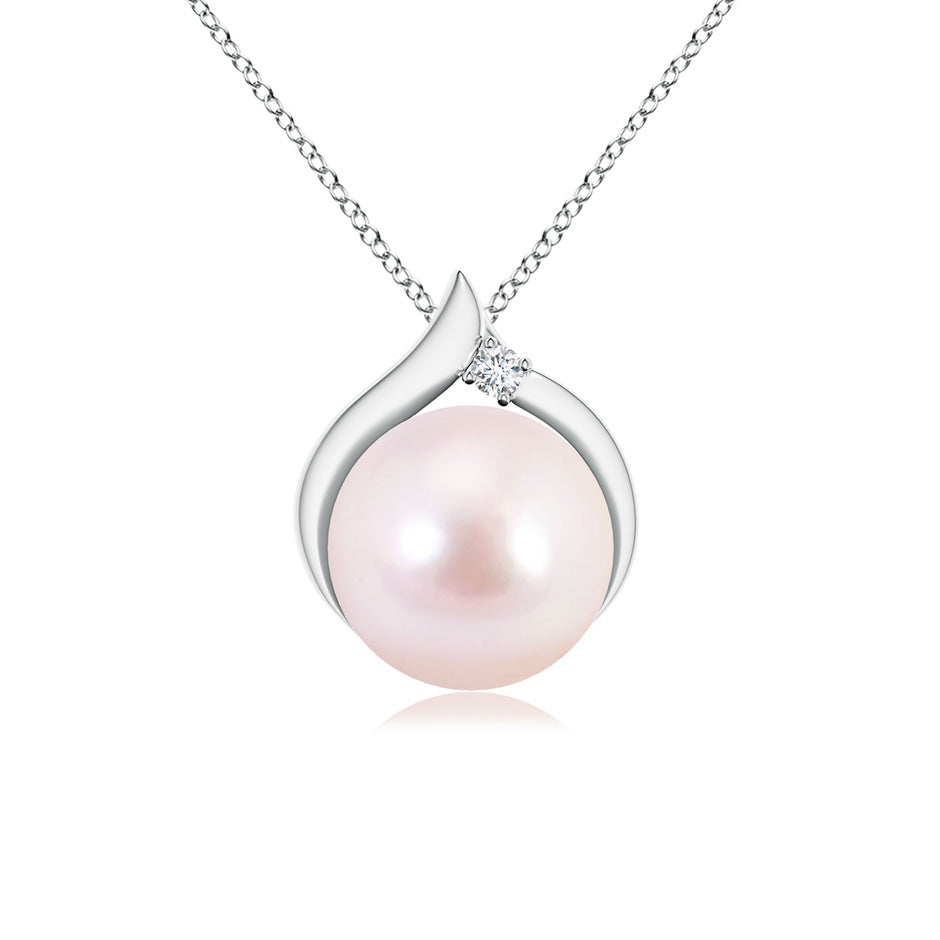 Japanese Akoya Pearl Solitaire Pendant with Diamond
