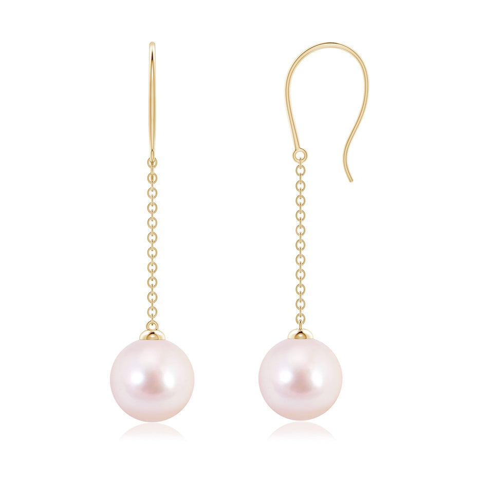 Dangling Solitaire Japanese Akoya Pearl Earrings